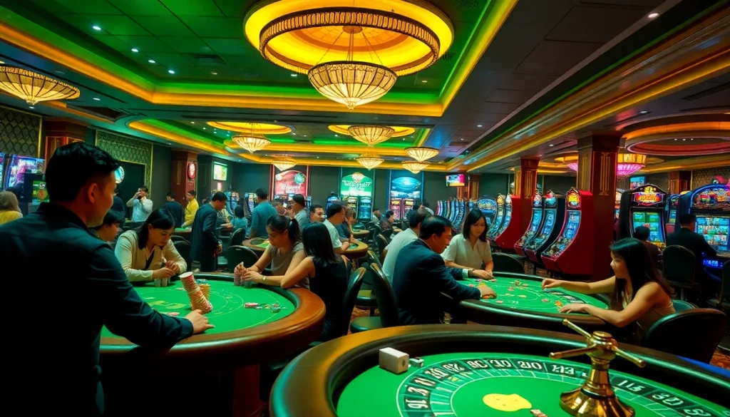 Experience the thrill at Lương sơn TV Casino, where players are immersed in exciting games of poker and roulette.