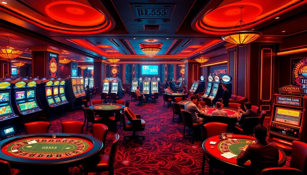 Experience the thrill of gambling at BL555, featuring vibrant slot machines and exciting table games.