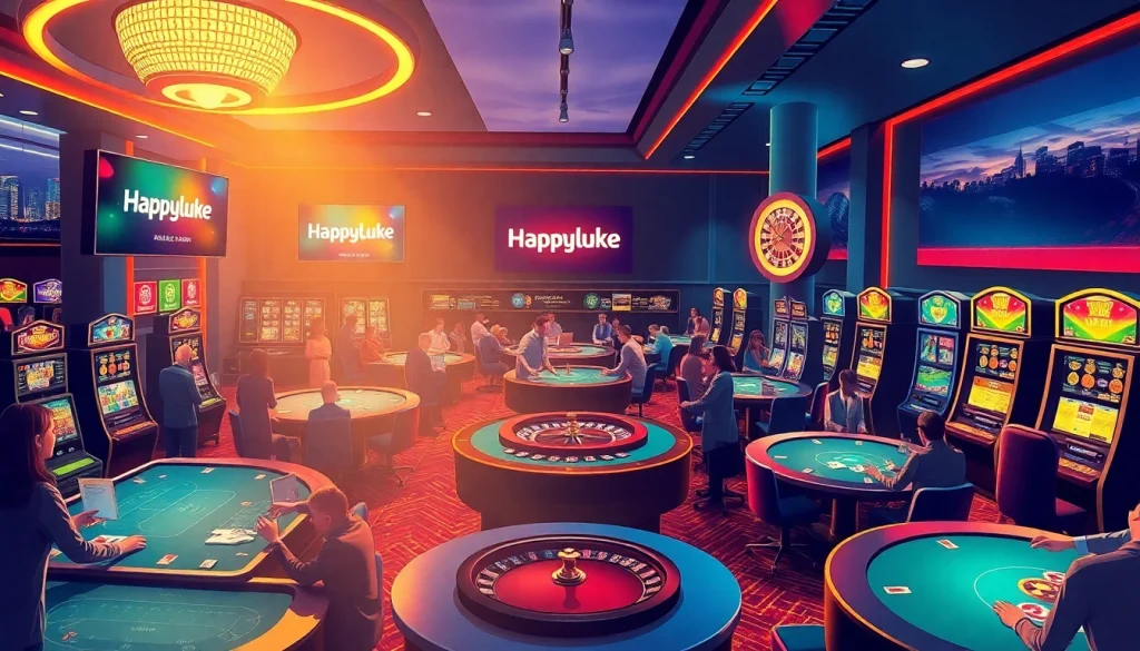 Experience the thrill of gambling at Happyluke with dynamic casino activities.