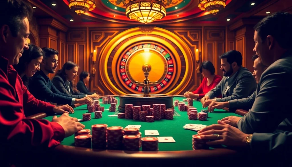 Experience the electric atmosphere of QQ88's poker games with vibrant players and intense action.