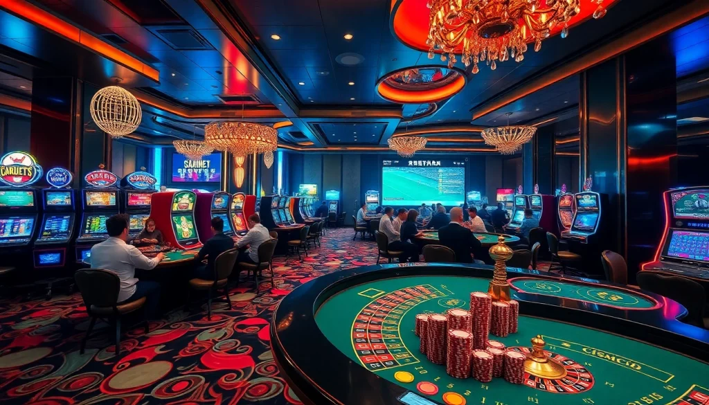 Experience thrilling trực tiếp bóng đá action at our vibrant casino, where players enjoy roulette, poker, and soccer betting excitement.
