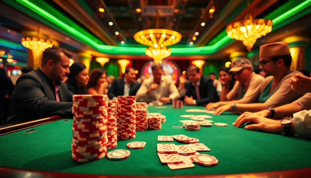 Engage in an exhilarating poker game at XX88 Casino with vibrant chips and thrilling action.